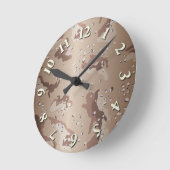 Wüste-Camouflage Runde Wanduhr (Winkel)