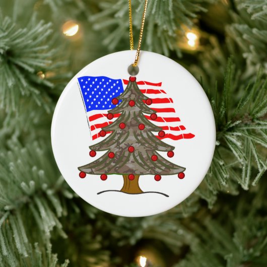 Wüste Camouflage Weihnachtsbaum mit amerikanischer Keramikornament (Baum)