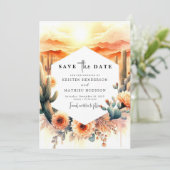 Wüste Classic Cactus Wedding Save The Date (Stehend Vorderseite)