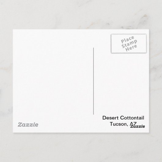 Wüste Cottontail Rabbit Postkarte (Rückseite)