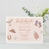 Wüste Cowgirl Bachelorette Wochenende Einladung (Stehend Vorderseite)