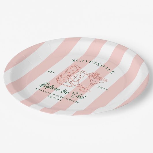 Wüste Cowgirl Country Club | Bachelorette Pappteller (Schrägansicht)