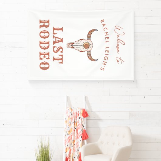 Wüste Cowgirl Last Rodeo Willkommen Banner (InSitu)