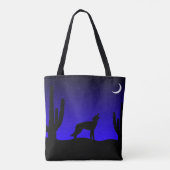 Wüste Coyote Howling auf dem Mond Tasche (Rückseite)