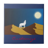 Wüste Coyote Howling Full Moon Thunder_Cove Fliese (Vorderseite)