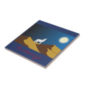 Wüste Coyote Howling Full Moon Thunder_Cove Fliese (Seite)