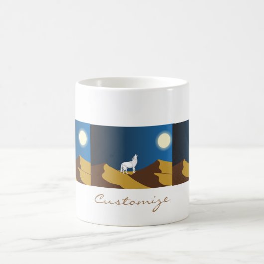 Wüste Coyote Howling Full Moon Thunder_Cove Kaffeetasse (Mittel)