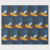 Wüste Coyote Howling Vollmond Thunder_Cove Geschenkpapier (Flach)