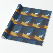 Wüste Coyote Howling Vollmond Thunder_Cove Geschenkpapier (Ungerollt)
