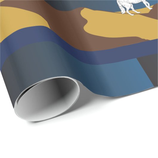 Wüste Coyote Howling Vollmond Thunder_Cove Geschenkpapier (Rolleneckpunkt)