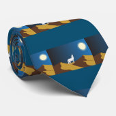 Wüste Coyote Howling Vollmond Thunder_Cove Krawatte (Gerollt)