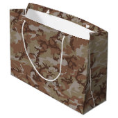 Wüste der Wälder Militärische Camouflage Große Geschenktüte (Rückseite Schrägansicht)
