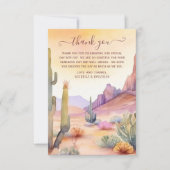 Wüste der Wasserfarben und Kakteen, Hochzeiten im Dankeskarte (Vorderseite)