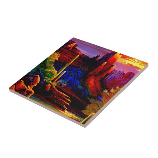 Wüste, die von der Keramik Sunset gemalt wird Fliese (Seite)