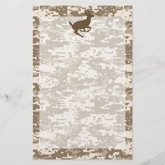 Wüste Digital Camouflage Deer Camouflage Muster Briefpapier (Vorderseite)