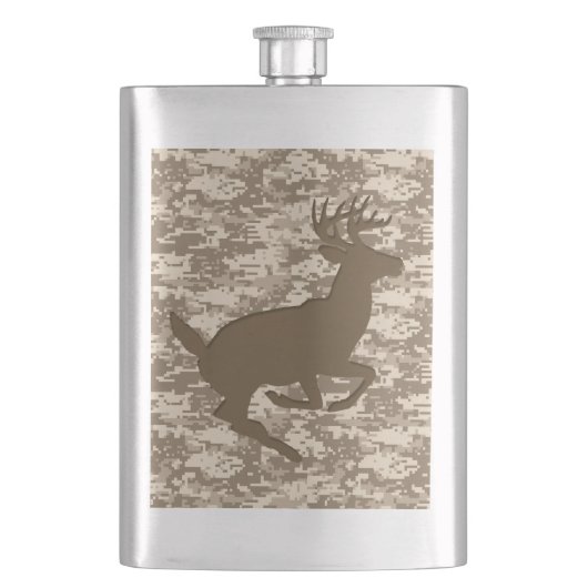 Wüste Digital Camouflage Deer Camouflage Muster Flachmann (Vorderseite)