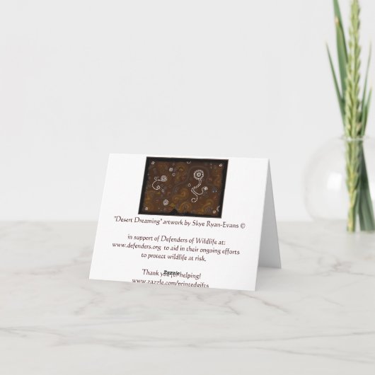 Wüste Dreaming Aborigine Art Note Card Dankeskarte (Rückseite)