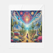 Wüste Dreamscape: Oase unendlicher Wunder Fleecedecke (Vorderseite)
