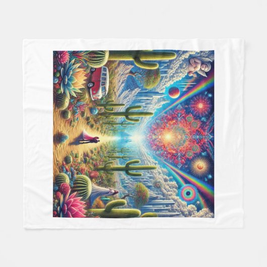 Wüste Dreamscape: Oase unendlicher Wunder Fleecedecke (Vorderseite (Horizontal))