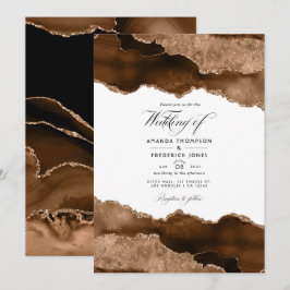 Wüste Gold Agate Watercolor Hochzeit Einladung