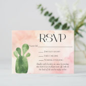 Wüste Green Cactus Wedding Website QR Code RSVP Karte (Stehend Vorderseite)