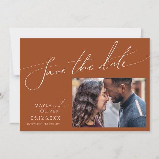 Wüste | Horizontal Save the Date rosten Magneteinladung (Vorderseite)