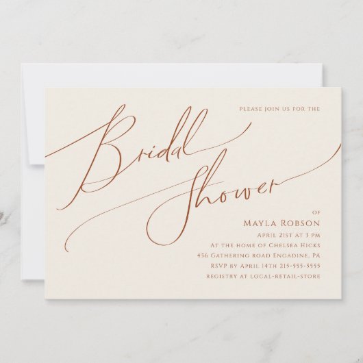 Wüste | Horizontales Beige Brautparty Einladung (Vorderseite)