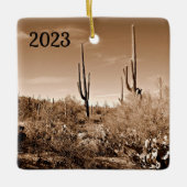 Wüste im Sepia Keramikornament (Vorderseite)