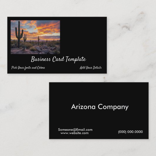 Wüste im Südwesten von Arizona Visitenkarte (Vorne/Hinten)