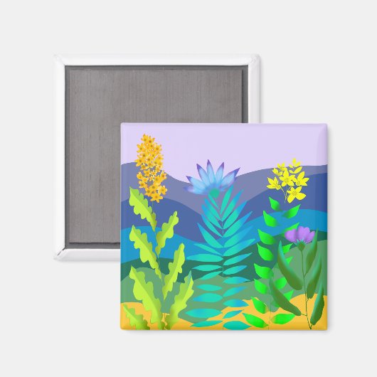 Wüste in Blüte Magnet (Vorderseite/Rückseite)