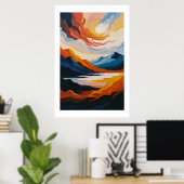 Wüste Inspiriert Abstrakte Landschaftskunst Poster (Heimbüro)
