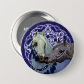 Wüste Jewels arabische Pferderunden Knopf Button (Vorne & Hinten)