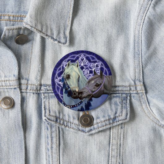 Wüste Jewels arabische Pferderunden Knopf Button (Beispiel)