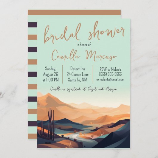 Wüste Landschaft Bridal Dusche Einladung (Vorne/Hinten)