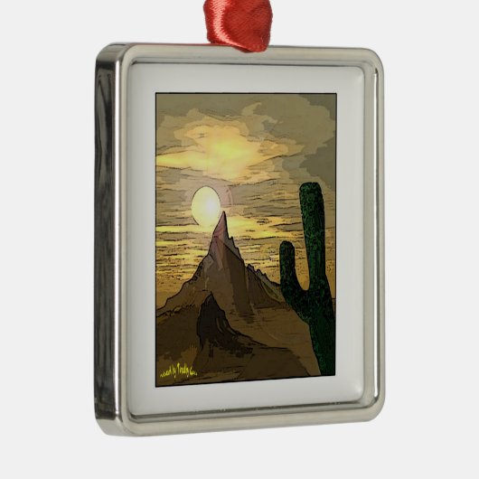 Wüste landschaftlich silbernes ornament (Rechts)