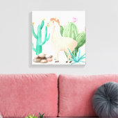 Wüste LIama Cactus Blume Leinwanddruck (Insitu (Wohnzimmer))