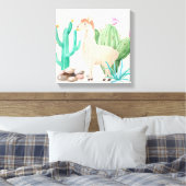 Wüste LIama Cactus Blume Leinwanddruck (Insitu (Schlafzimmer))