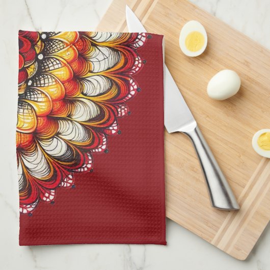 Wüste Medallion - Abstrakt Geschirrtuch (Viertel Falte)