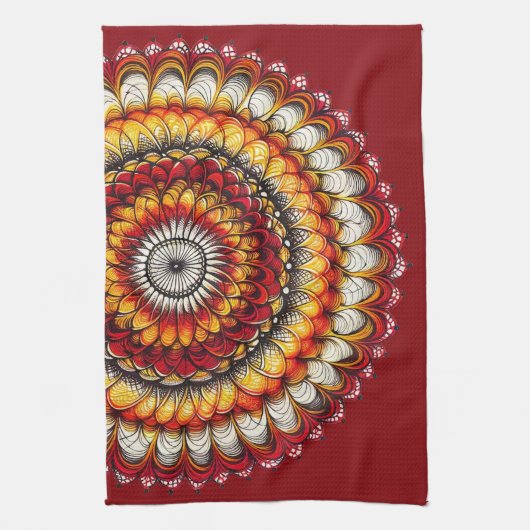 Wüste Medallion - Abstrakt Geschirrtuch (Vertikal)