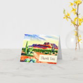 Wüste mit Aquarellfarben individuell anpassbar Karte (Gelbe Blume)