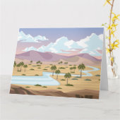 Wüste mit Palmen Karte (Gelbe Blume)