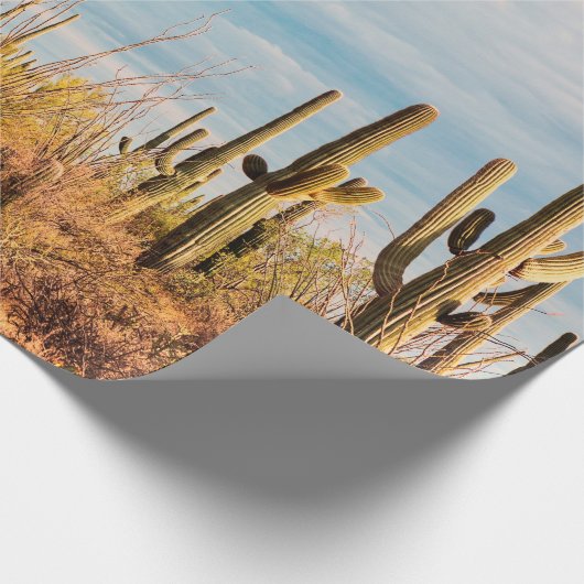 Wüste mit Saguaro cacti Geschenkpapier (Ecke)