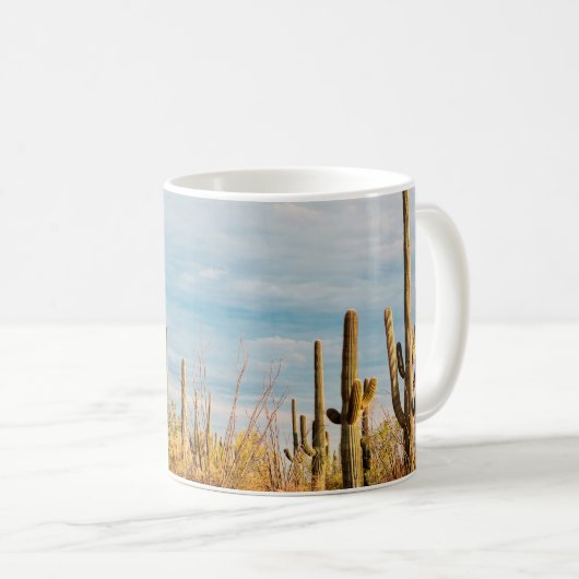 Wüste mit Saguaro cacti Kaffeetasse (VorderseiteRechts)
