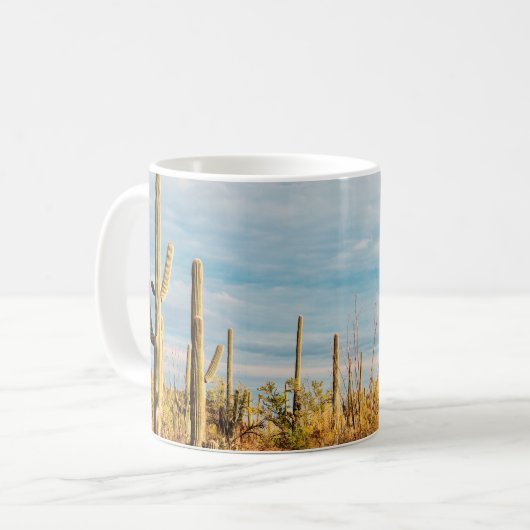 Wüste mit Saguaro cacti Kaffeetasse (Vorderseite Links)