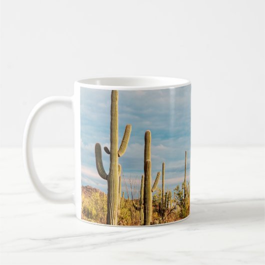 Wüste mit Saguaro cacti Kaffeetasse (Links)