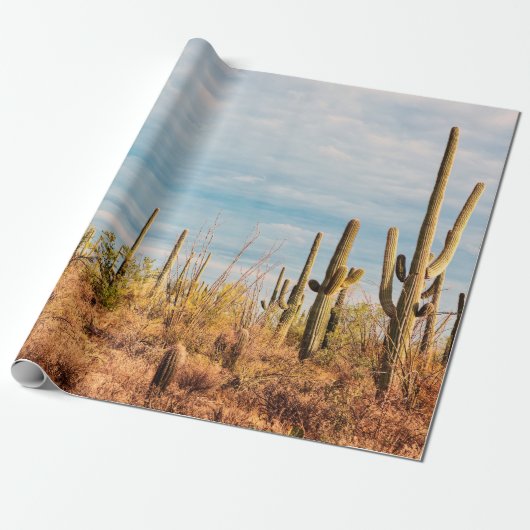 Wüste mit Saguaro-Kakteen Geschenkpapier (Ungerollt)
