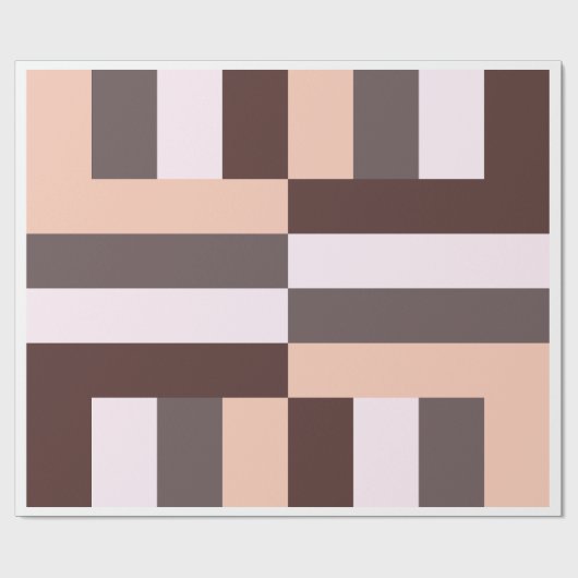 Wüste Mocha Geometric Wrapping Paper Geschenkpapier (Flach)