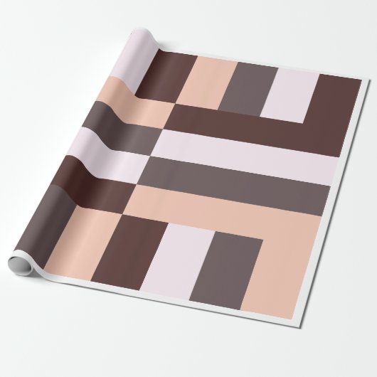 Wüste Mocha Geometric Wrapping Paper Geschenkpapier (Ungerollt)