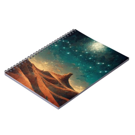 Wüste Night Fantasy Landscape Sci-Fi Notizblock (Linke Seite)