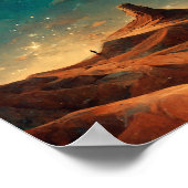 Wüste Night Fantasy Landscape Sci-Fi Poster (Ecke)